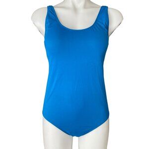 Women's size medium Amazon Essentials light blue one piece swimsuit swimwear